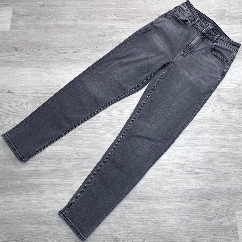 American Eagle Mom Jeans Womens 2 Regular Black Wash High Rise Tapered 58891363